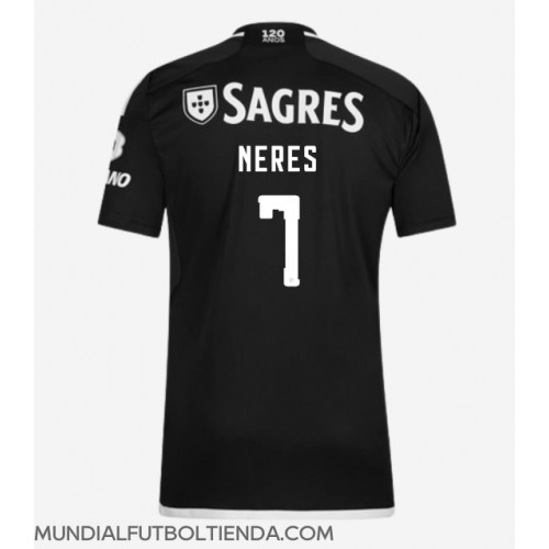 Camiseta Benfica David Neres #7 Segunda Equipación Replica 2023-24 mangas cortas